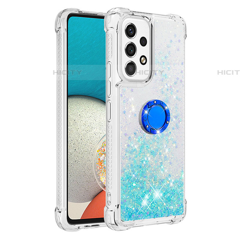 Custodia Silicone Cover Morbida Bling-Bling con Anello Supporto S01 per Samsung Galaxy A53 5G