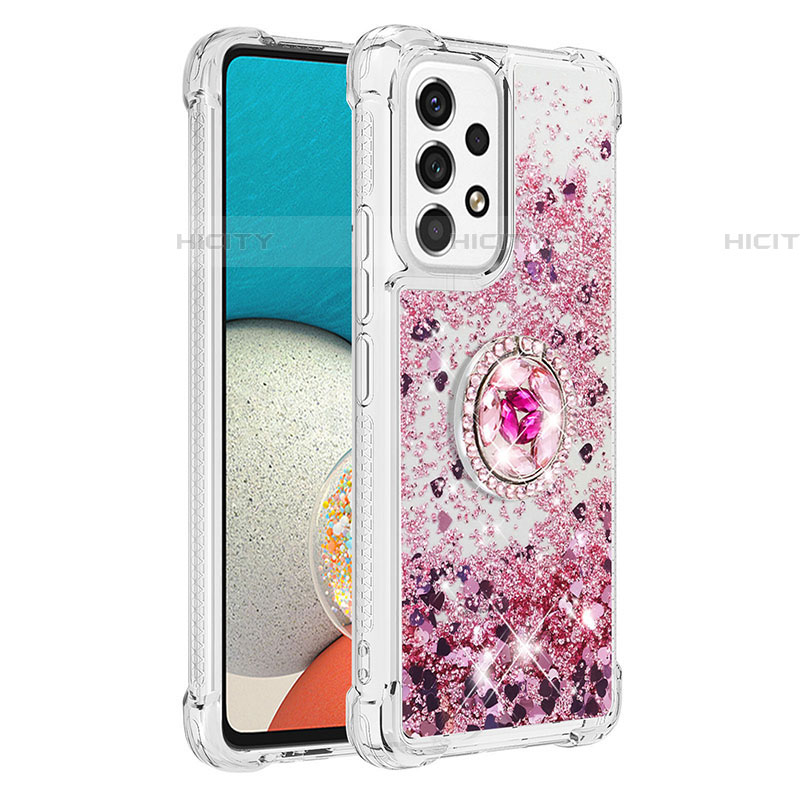 Custodia Silicone Cover Morbida Bling-Bling con Anello Supporto S01 per Samsung Galaxy A53 5G