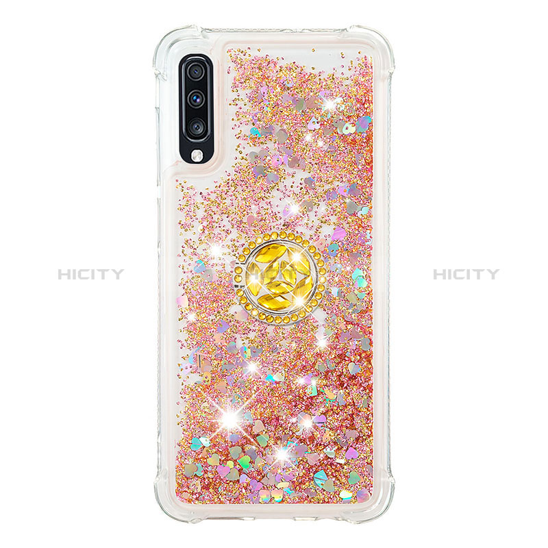 Custodia Silicone Cover Morbida Bling-Bling con Anello Supporto S01 per Samsung Galaxy A70S