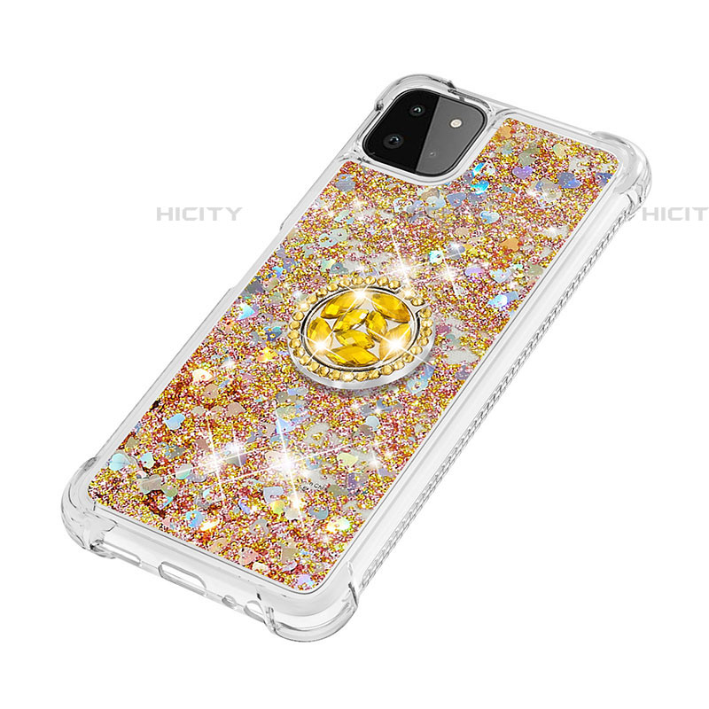 Custodia Silicone Cover Morbida Bling-Bling con Anello Supporto S01 per Samsung Galaxy F42 5G