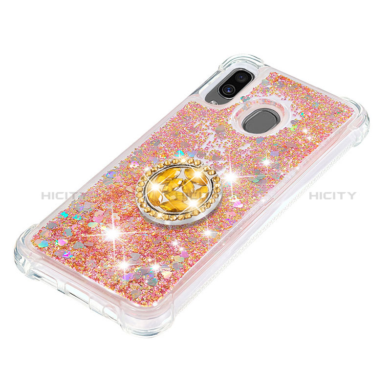 Custodia Silicone Cover Morbida Bling-Bling con Anello Supporto S01 per Samsung Galaxy M10S