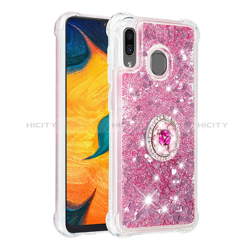 Custodia Silicone Cover Morbida Bling-Bling con Anello Supporto S01 per Samsung Galaxy M10S