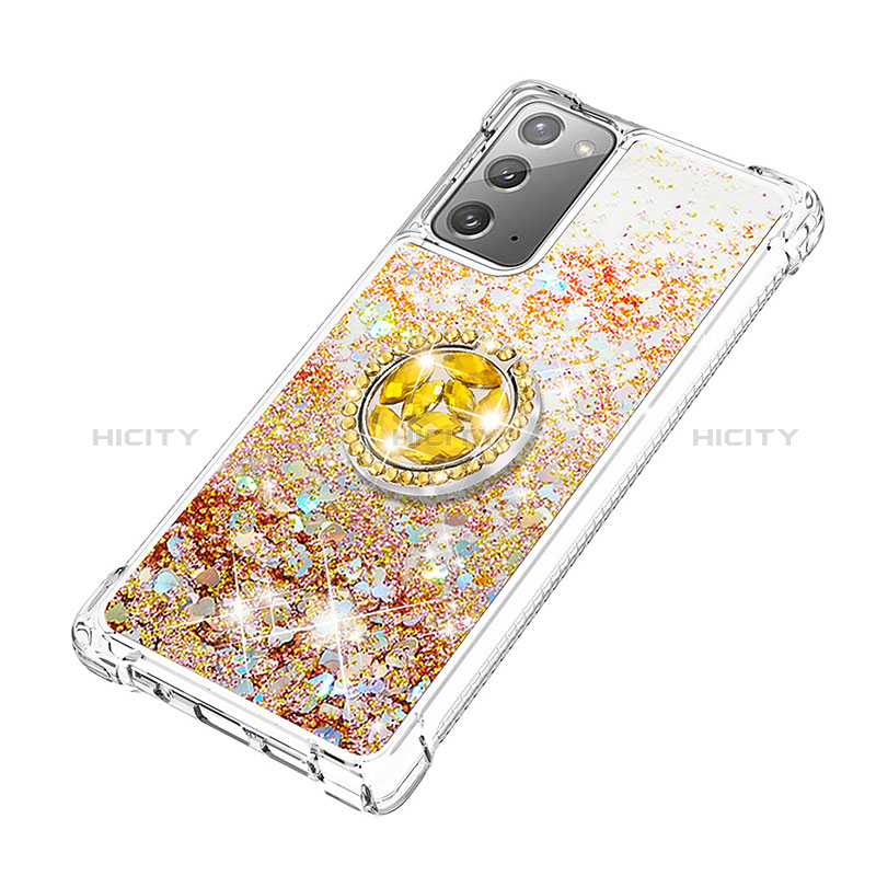 Custodia Silicone Cover Morbida Bling-Bling con Anello Supporto S01 per Samsung Galaxy Note 20 5G