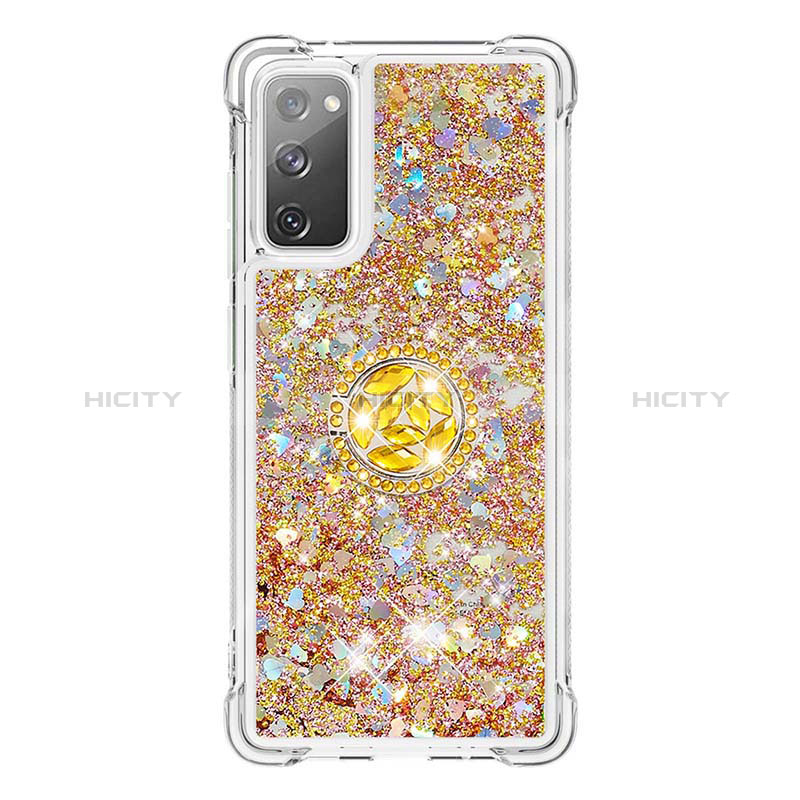 Custodia Silicone Cover Morbida Bling-Bling con Anello Supporto S01 per Samsung Galaxy S20 FE (2022) 5G