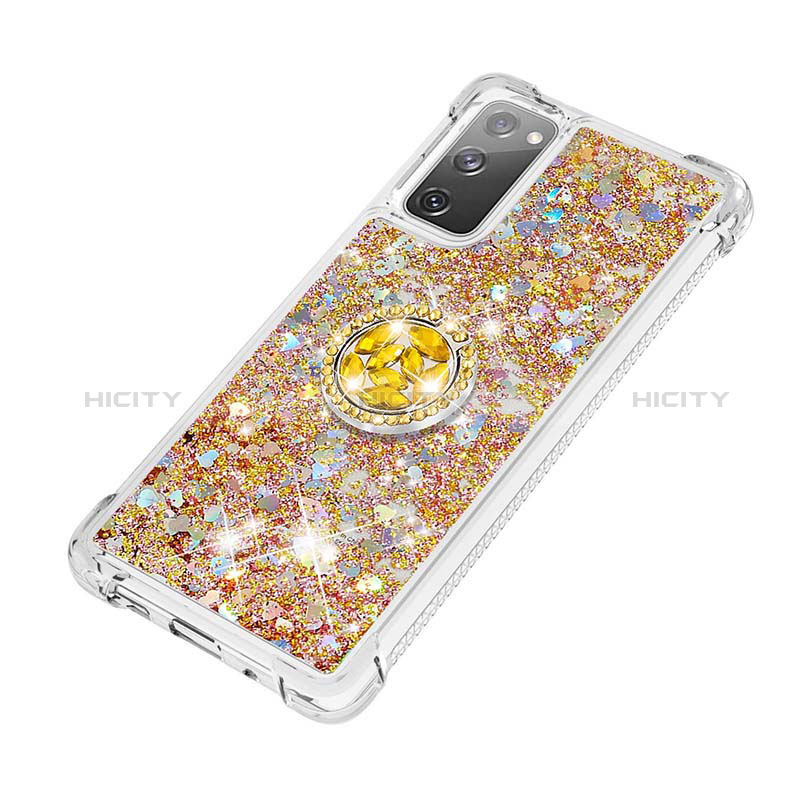 Custodia Silicone Cover Morbida Bling-Bling con Anello Supporto S01 per Samsung Galaxy S20 FE (2022) 5G