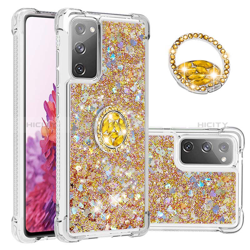 Custodia Silicone Cover Morbida Bling-Bling con Anello Supporto S01 per Samsung Galaxy S20 Lite 5G