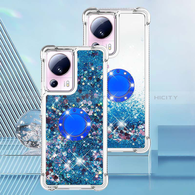 Custodia Silicone Cover Morbida Bling-Bling con Anello Supporto S01 per Xiaomi Civi 2 5G