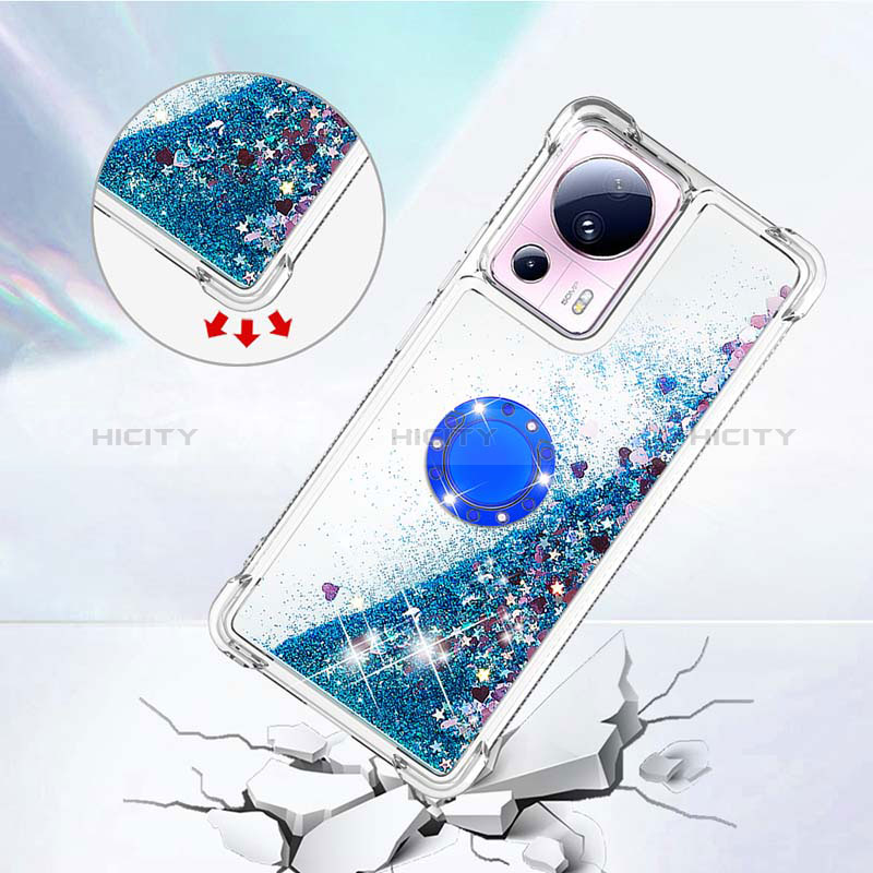 Custodia Silicone Cover Morbida Bling-Bling con Anello Supporto S01 per Xiaomi Civi 2 5G