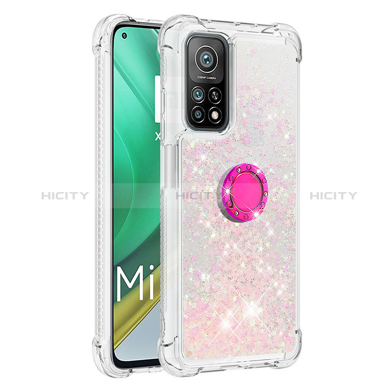 Custodia Silicone Cover Morbida Bling-Bling con Anello Supporto S01 per Xiaomi Mi 10T Pro 5G