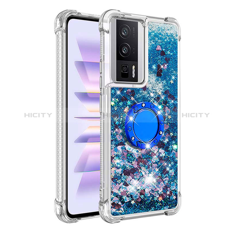 Custodia Silicone Cover Morbida Bling-Bling con Anello Supporto S01 per Xiaomi Poco F5 Pro 5G