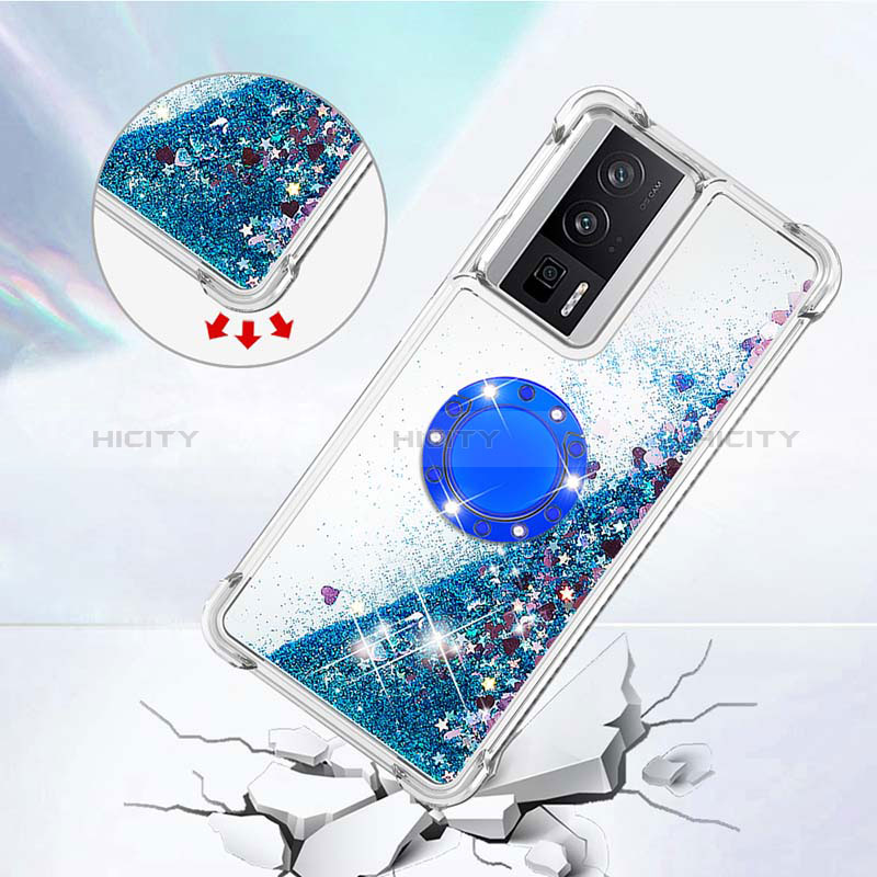 Custodia Silicone Cover Morbida Bling-Bling con Anello Supporto S01 per Xiaomi Poco F5 Pro 5G