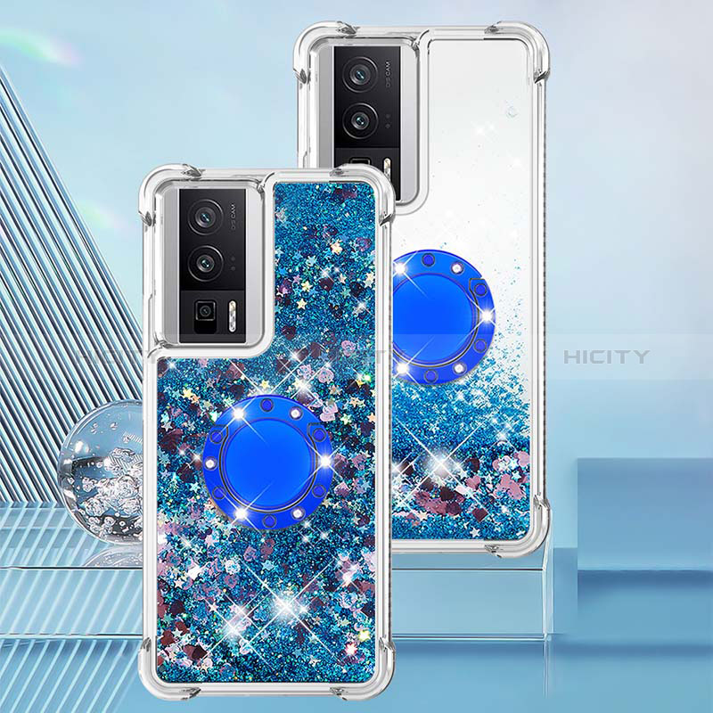 Custodia Silicone Cover Morbida Bling-Bling con Anello Supporto S01 per Xiaomi Poco F5 Pro 5G