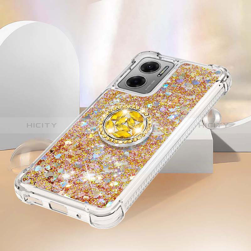 Custodia Silicone Cover Morbida Bling-Bling con Anello Supporto S01 per Xiaomi Redmi 11 Prime 5G