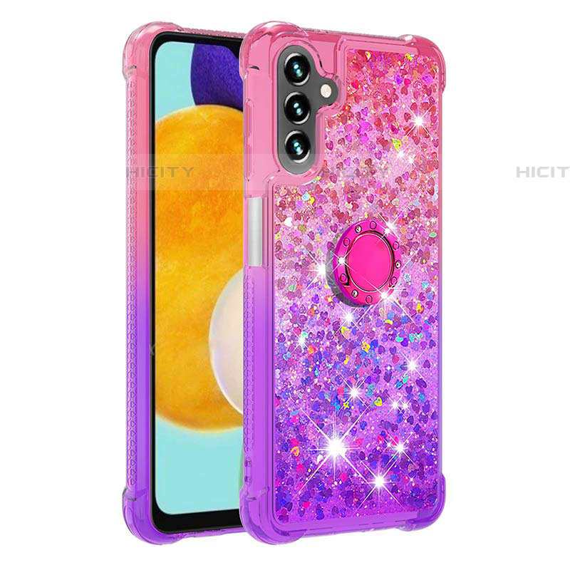 Custodia Silicone Cover Morbida Bling-Bling con Anello Supporto S02 per Samsung Galaxy A04s