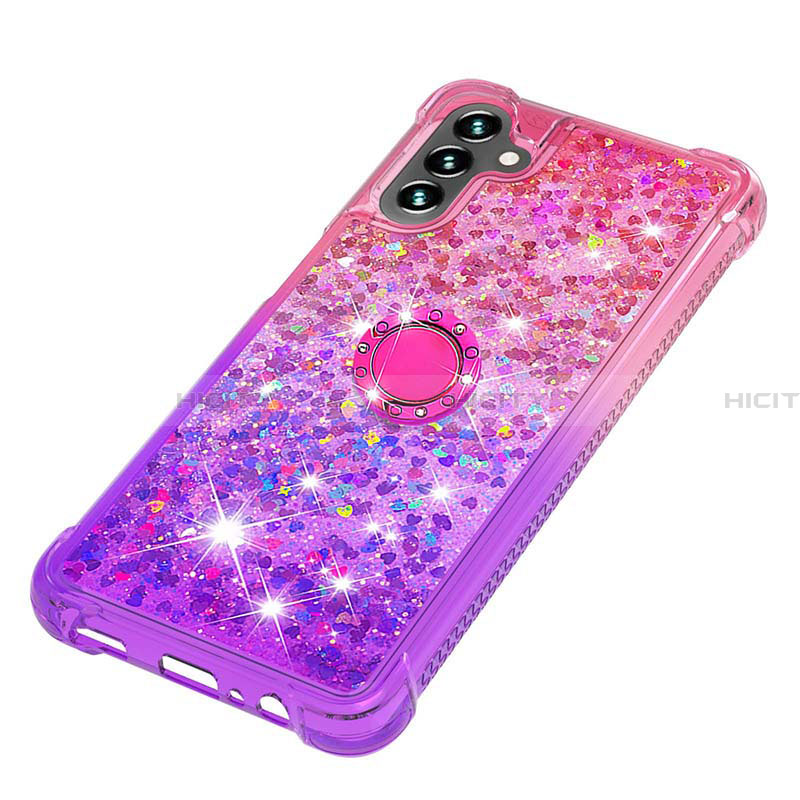 Custodia Silicone Cover Morbida Bling-Bling con Anello Supporto S02 per Samsung Galaxy A13 5G