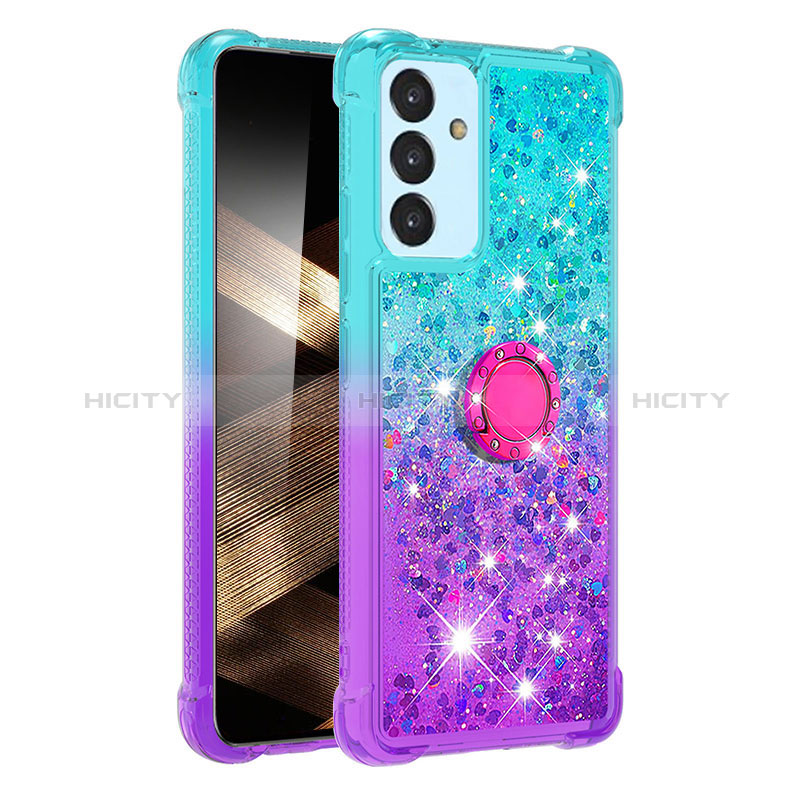 Custodia Silicone Cover Morbida Bling-Bling con Anello Supporto S02 per Samsung Galaxy A15 4G