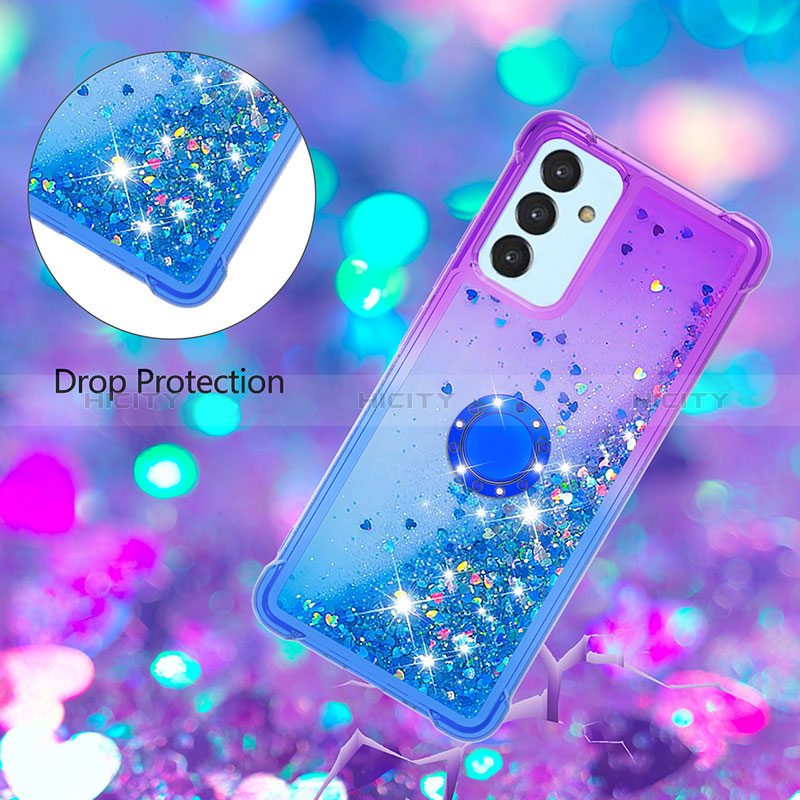 Custodia Silicone Cover Morbida Bling-Bling con Anello Supporto S02 per Samsung Galaxy A15 5G