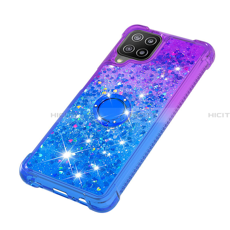 Custodia Silicone Cover Morbida Bling-Bling con Anello Supporto S02 per Samsung Galaxy A22 4G