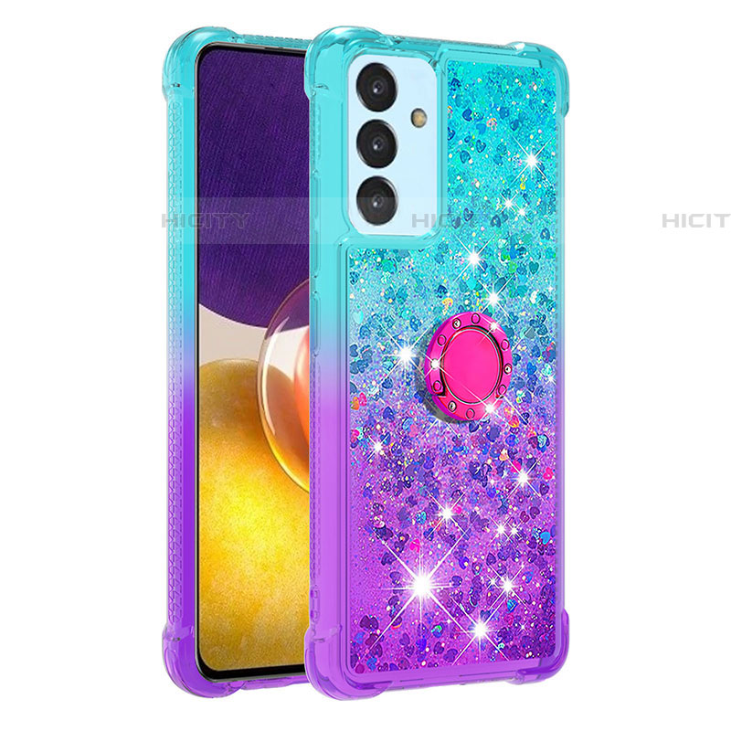 Custodia Silicone Cover Morbida Bling-Bling con Anello Supporto S02 per Samsung Galaxy A24 4G