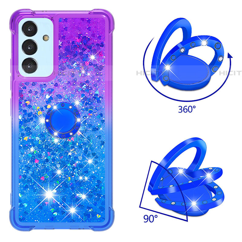 Custodia Silicone Cover Morbida Bling-Bling con Anello Supporto S02 per Samsung Galaxy A24 4G