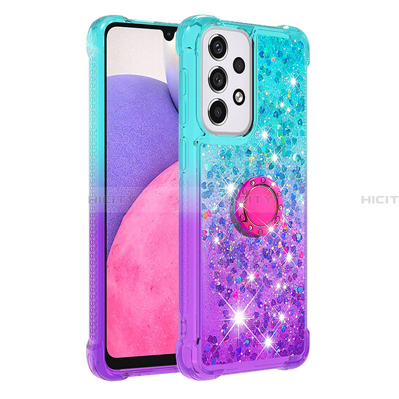 Custodia Silicone Cover Morbida Bling-Bling con Anello Supporto S02 per Samsung Galaxy A33 5G