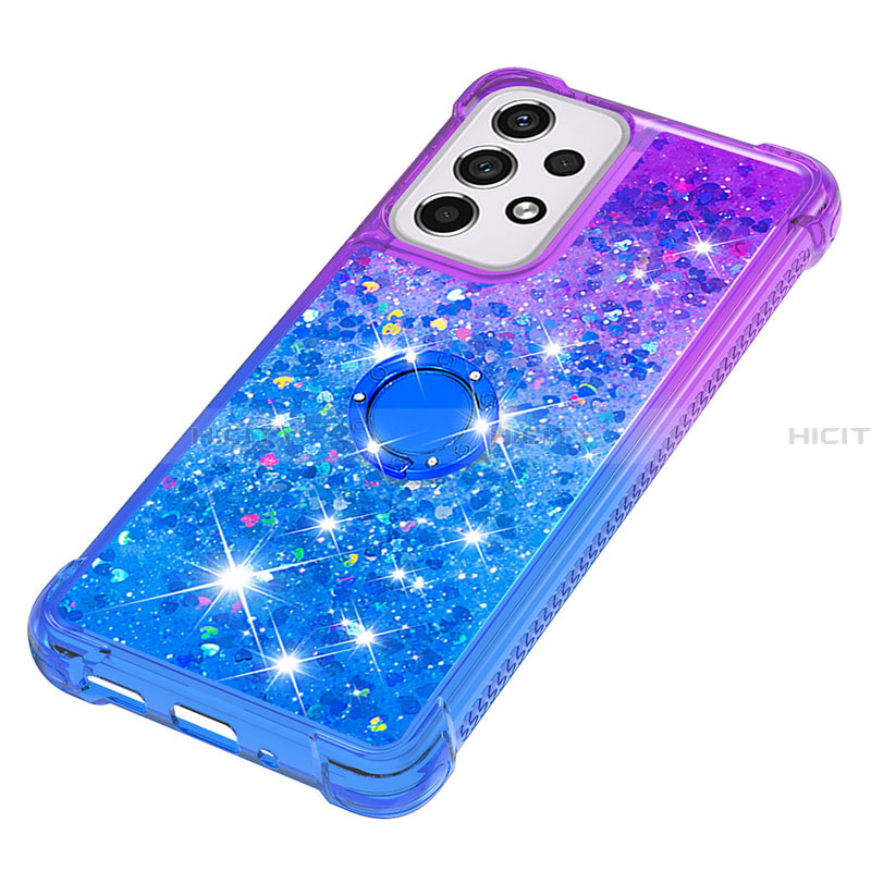 Custodia Silicone Cover Morbida Bling-Bling con Anello Supporto S02 per Samsung Galaxy A33 5G