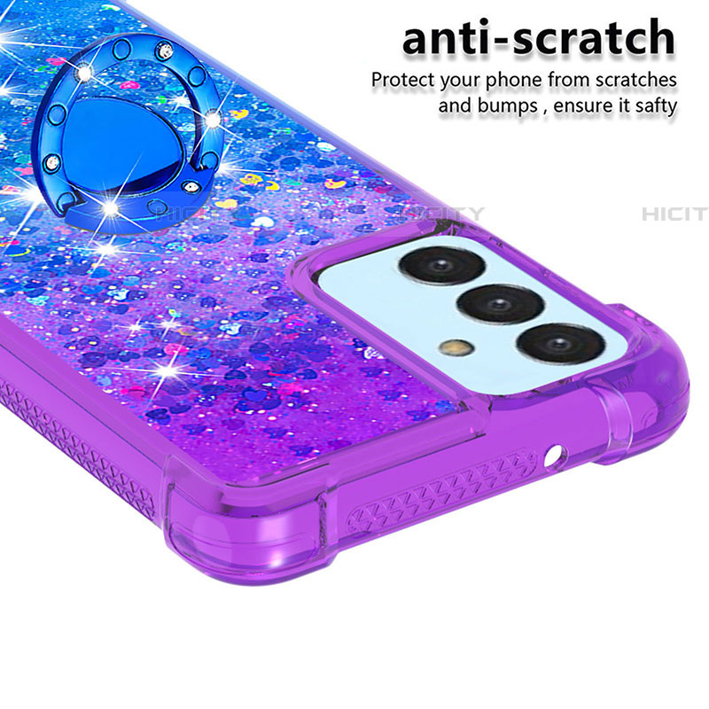 Custodia Silicone Cover Morbida Bling-Bling con Anello Supporto S02 per Samsung Galaxy A34 5G