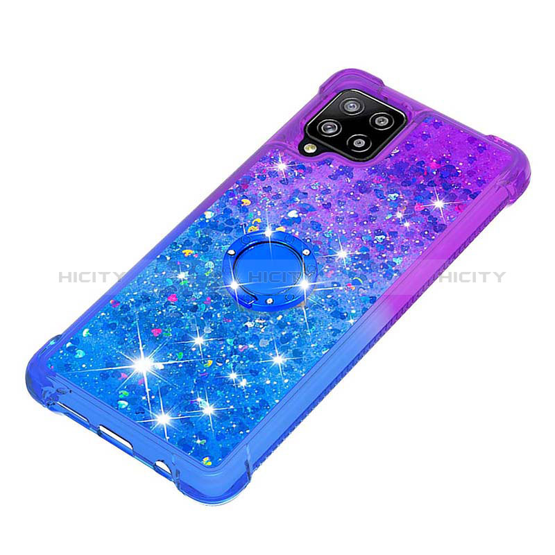 Custodia Silicone Cover Morbida Bling-Bling con Anello Supporto S02 per Samsung Galaxy A42 5G