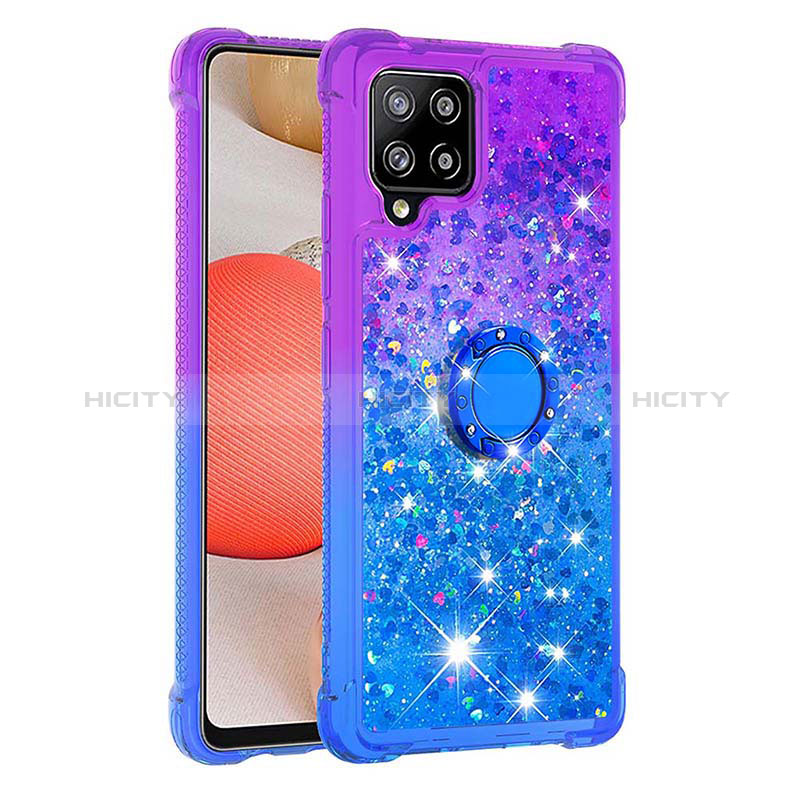 Custodia Silicone Cover Morbida Bling-Bling con Anello Supporto S02 per Samsung Galaxy A42 5G