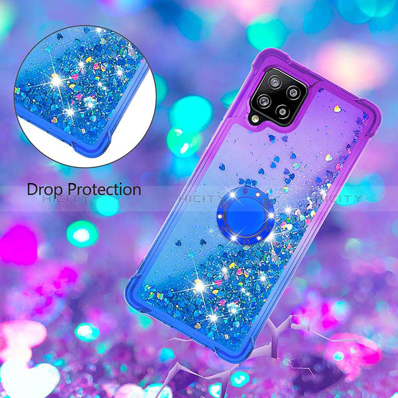 Custodia Silicone Cover Morbida Bling-Bling con Anello Supporto S02 per Samsung Galaxy A42 5G