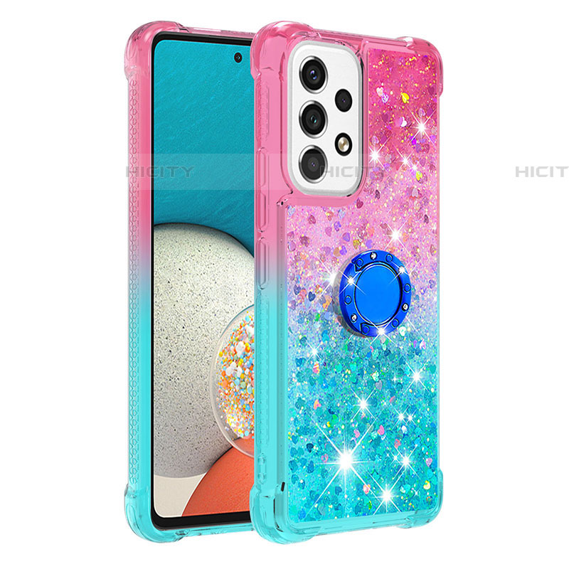 Custodia Silicone Cover Morbida Bling-Bling con Anello Supporto S02 per Samsung Galaxy A53 5G