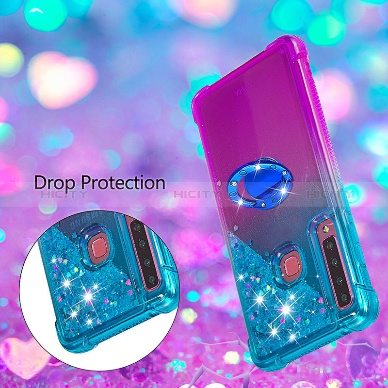 Custodia Silicone Cover Morbida Bling-Bling con Anello Supporto S02 per Samsung Galaxy A9 (2018) A920