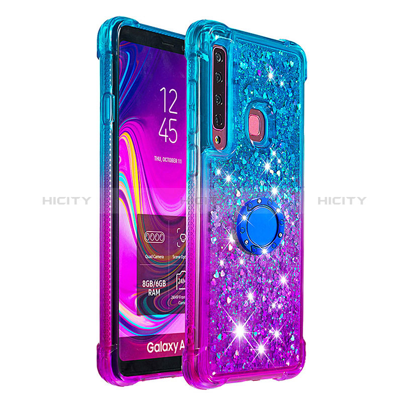 Custodia Silicone Cover Morbida Bling-Bling con Anello Supporto S02 per Samsung Galaxy A9s