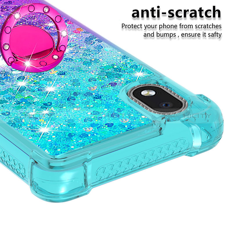 Custodia Silicone Cover Morbida Bling-Bling con Anello Supporto S02 per Samsung Galaxy M01 Core