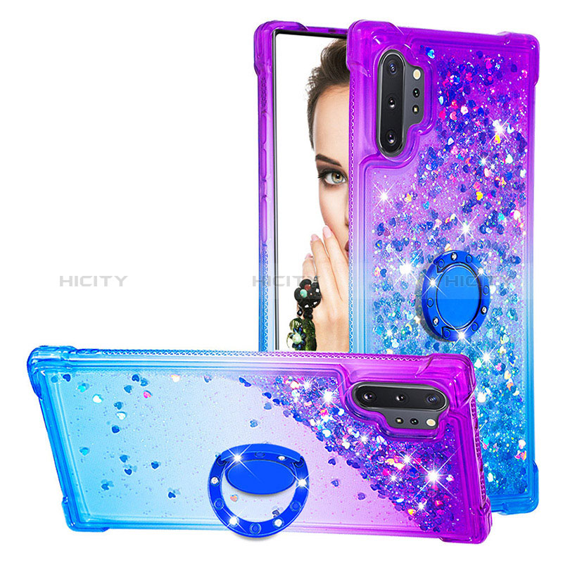 Custodia Silicone Cover Morbida Bling-Bling con Anello Supporto S02 per Samsung Galaxy Note 10 Plus 5G