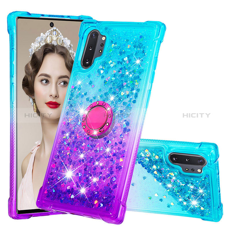 Custodia Silicone Cover Morbida Bling-Bling con Anello Supporto S02 per Samsung Galaxy Note 10 Plus 5G