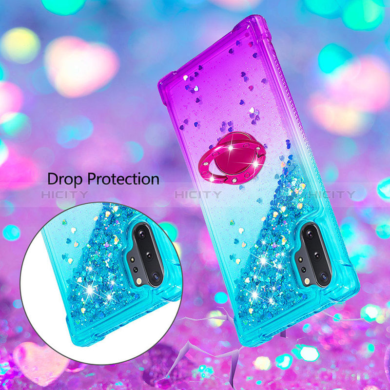 Custodia Silicone Cover Morbida Bling-Bling con Anello Supporto S02 per Samsung Galaxy Note 10 Plus 5G