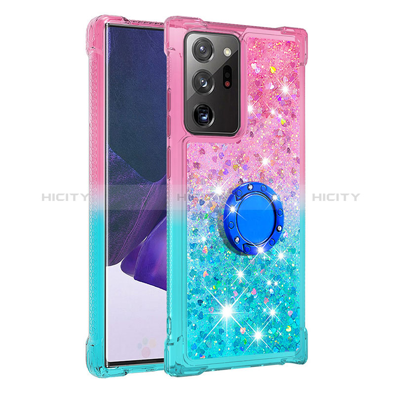 Custodia Silicone Cover Morbida Bling-Bling con Anello Supporto S02 per Samsung Galaxy Note 20 Ultra 5G