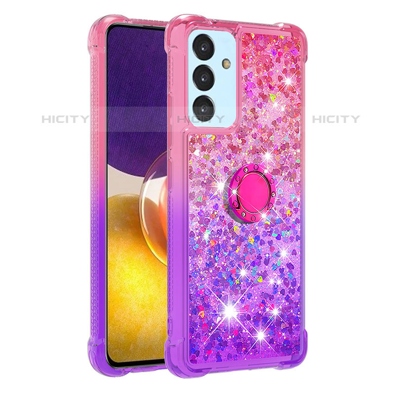 Custodia Silicone Cover Morbida Bling-Bling con Anello Supporto S02 per Samsung Galaxy Quantum2 5G