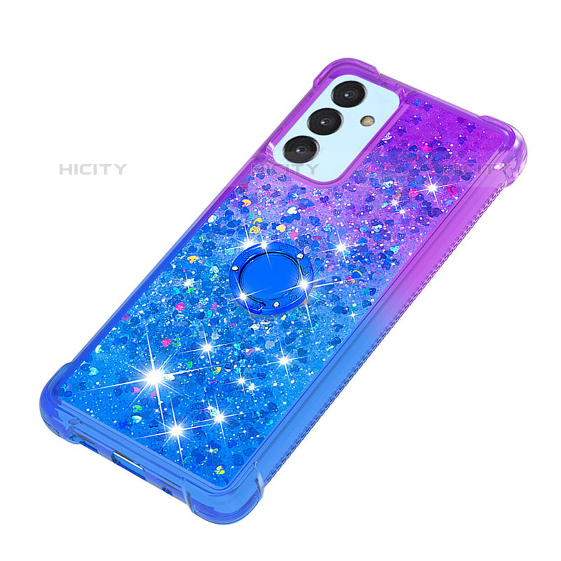 Custodia Silicone Cover Morbida Bling-Bling con Anello Supporto S02 per Samsung Galaxy Quantum2 5G