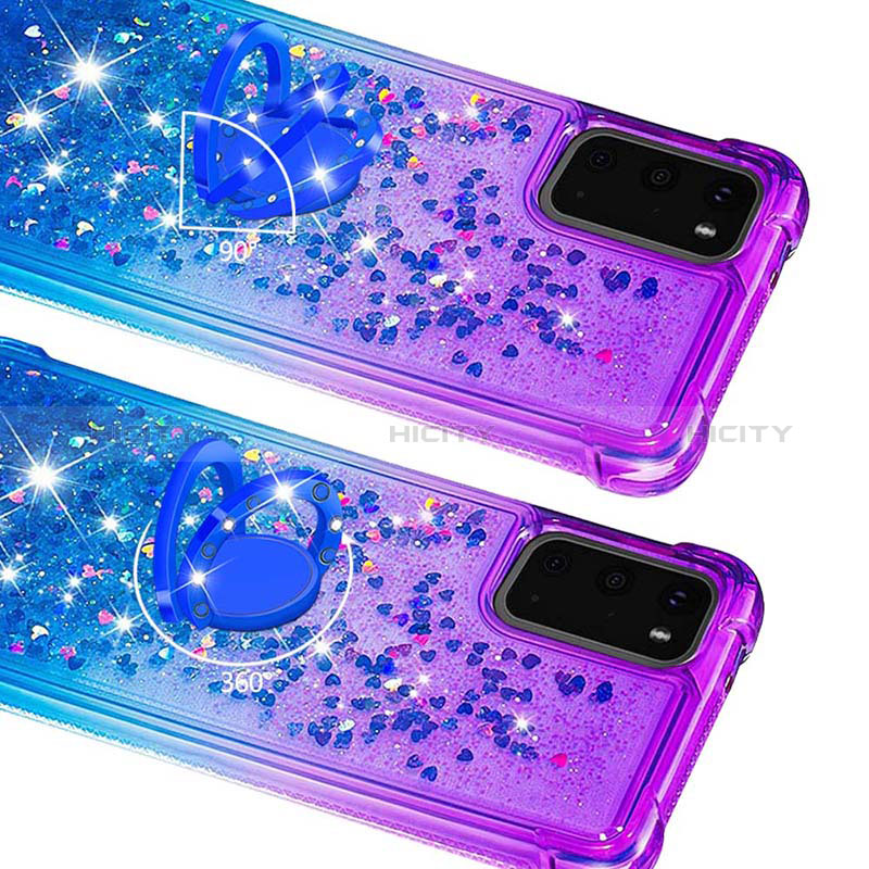 Custodia Silicone Cover Morbida Bling-Bling con Anello Supporto S02 per Samsung Galaxy S20