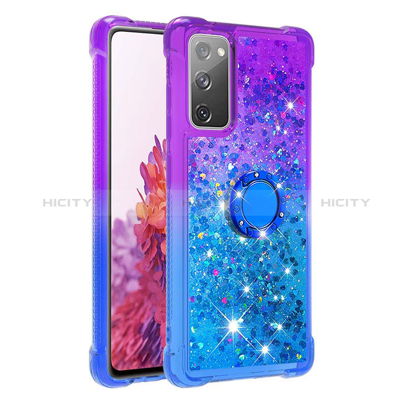 Custodia Silicone Cover Morbida Bling-Bling con Anello Supporto S02 per Samsung Galaxy S20 FE 4G