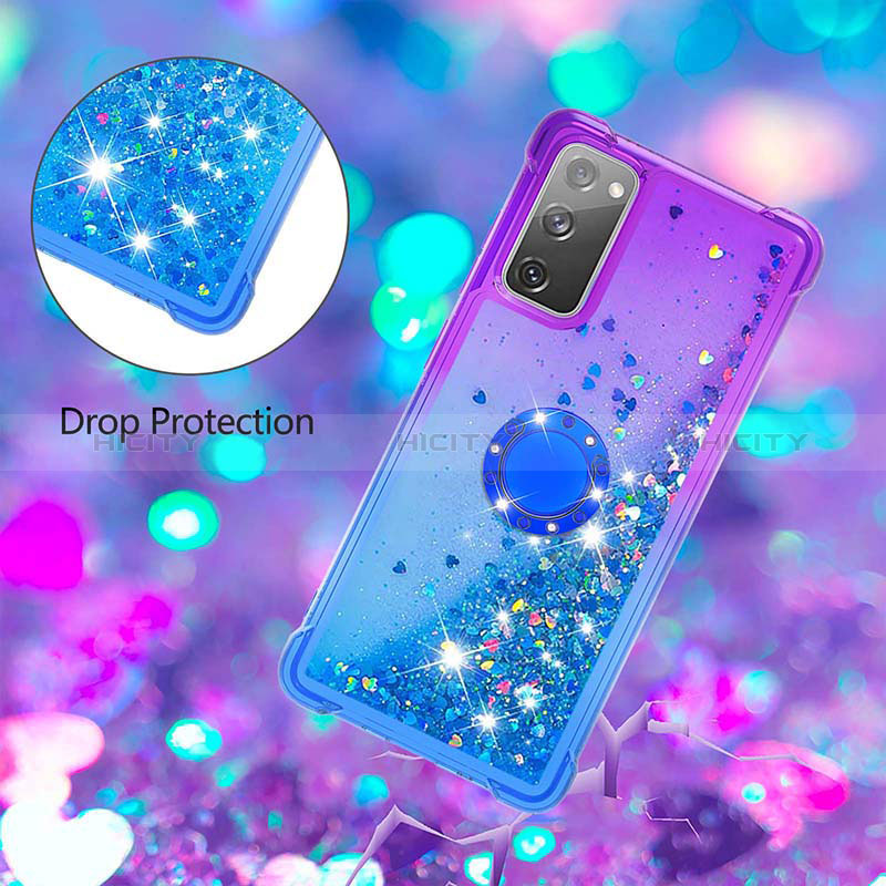 Custodia Silicone Cover Morbida Bling-Bling con Anello Supporto S02 per Samsung Galaxy S20 Lite 5G