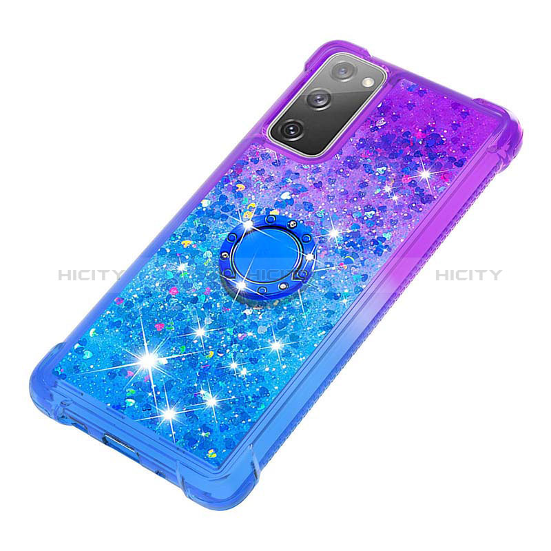 Custodia Silicone Cover Morbida Bling-Bling con Anello Supporto S02 per Samsung Galaxy S20 Lite 5G