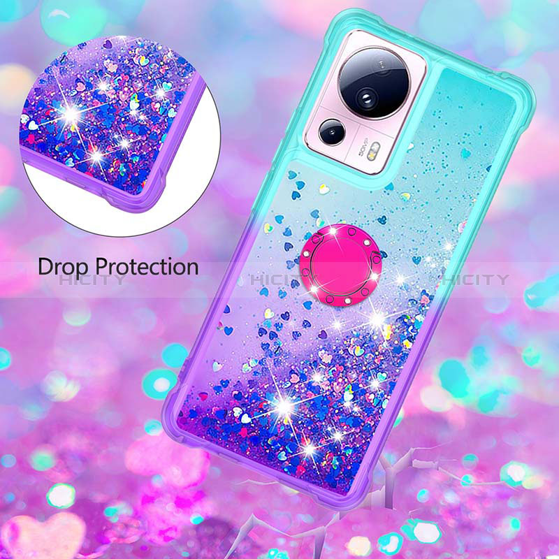 Custodia Silicone Cover Morbida Bling-Bling con Anello Supporto S02 per Xiaomi Civi 2 5G