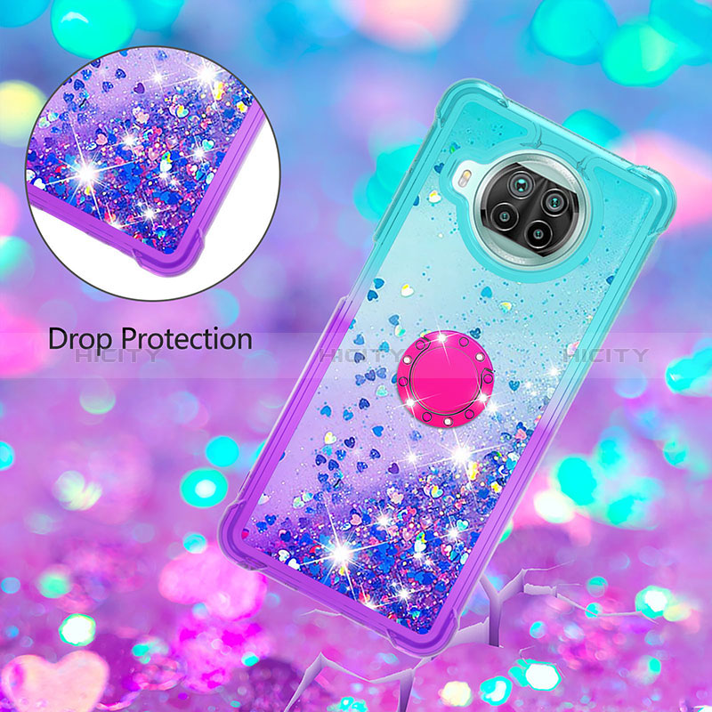 Custodia Silicone Cover Morbida Bling-Bling con Anello Supporto S02 per Xiaomi Mi 10i 5G