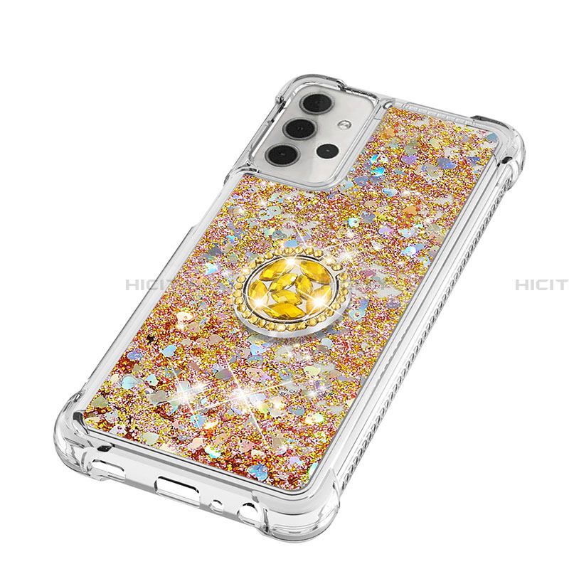 Custodia Silicone Cover Morbida Bling-Bling con Anello Supporto S03 per Samsung Galaxy A32 5G