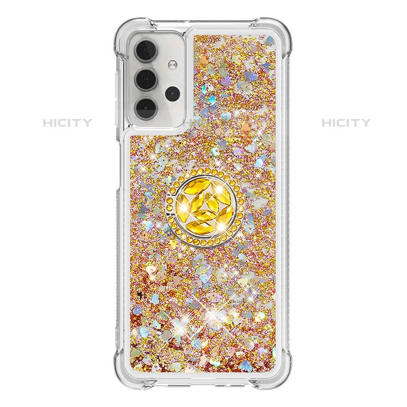 Custodia Silicone Cover Morbida Bling-Bling con Anello Supporto S03 per Samsung Galaxy M32 5G