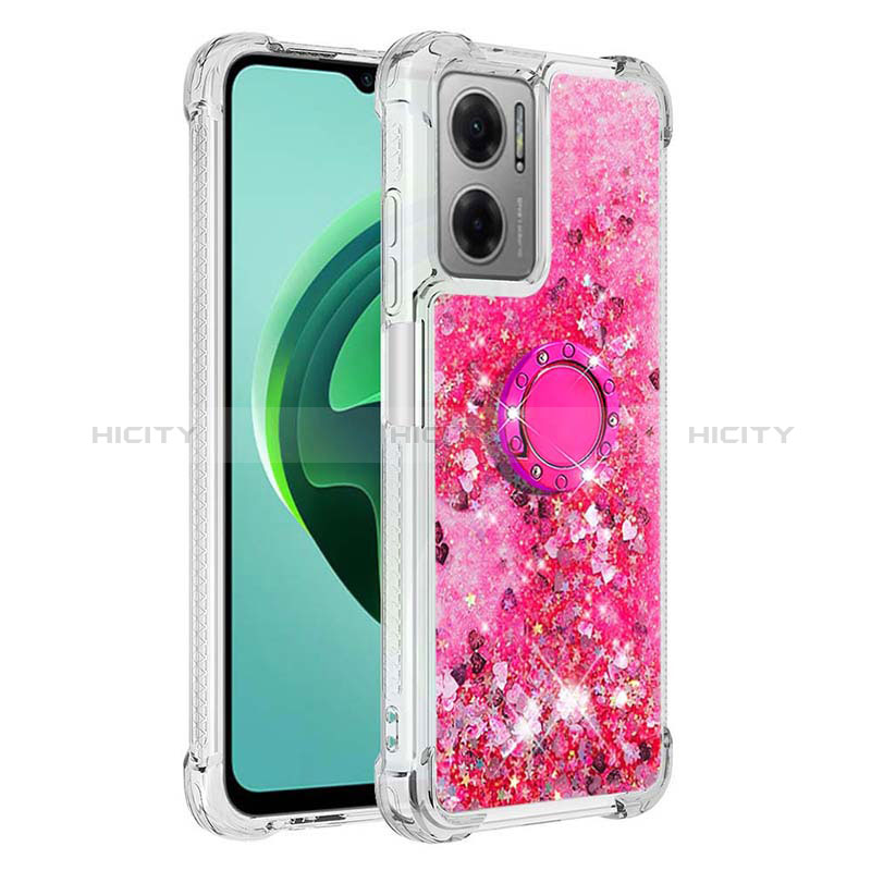 Custodia Silicone Cover Morbida Bling-Bling con Anello Supporto S03 per Xiaomi Redmi 11 Prime 5G