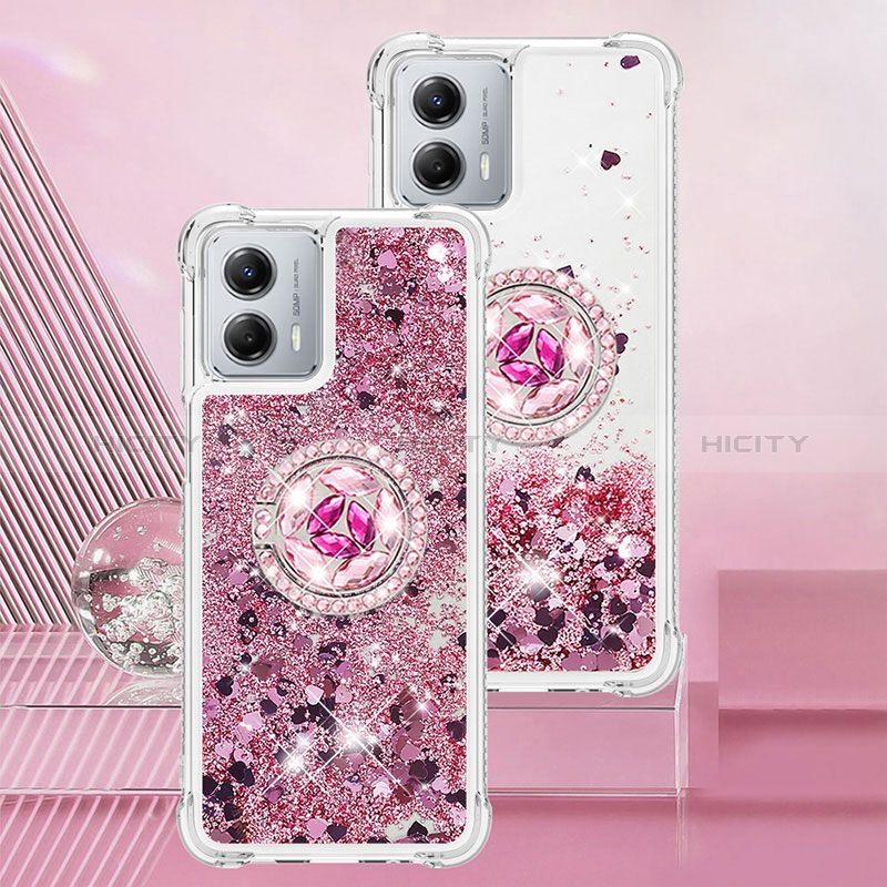 Custodia Silicone Cover Morbida Bling-Bling con Anello Supporto YB1 per Motorola Moto G 5G (2023)